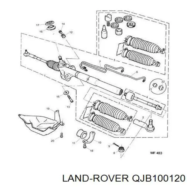 Накінечник рульової тяги, зовнішній QJB100120 Land Rover