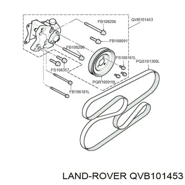 QVB101453 Land Rover насос гідропідсилювача керма (гпк)