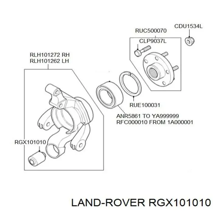 Сайлентблок задньої підвіски Land Rover RGX101010 ціна, від 13.73 USD