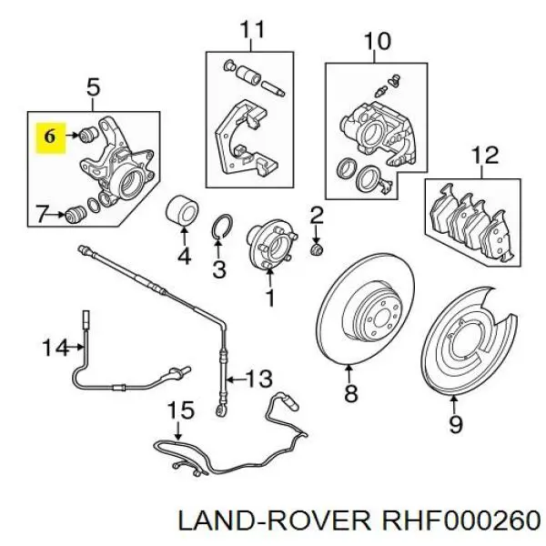 RHF000260 Land Rover сайлентблок цапфи задньої