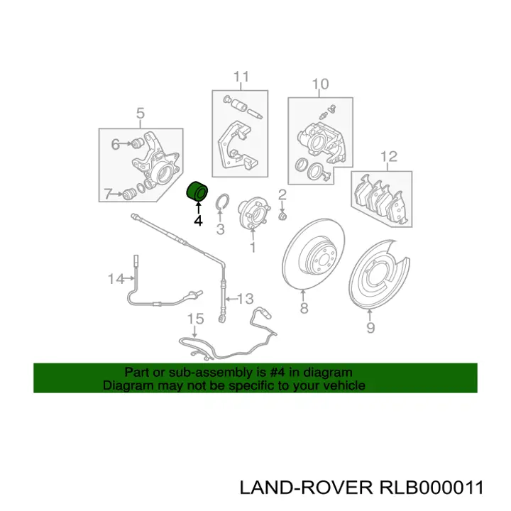 Підшипник маточини передньої/задньої Land Rover RLB000011