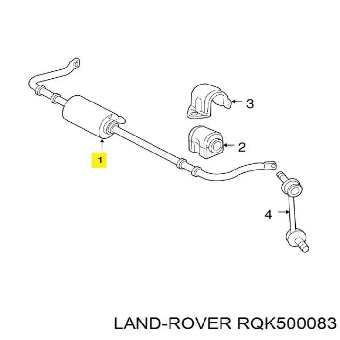 Задній стабілізатор поперечної стійкості RQK500083 LAND ROVER
