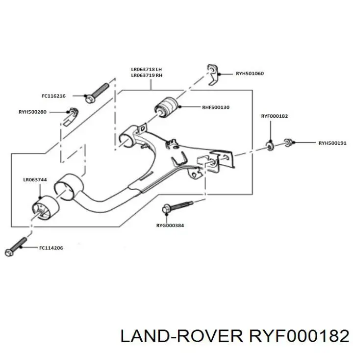 Шайба болта кріплення заднього нижнього важеля, зовнішня Land Rover RYF000182 ціна, від 13.18 USD