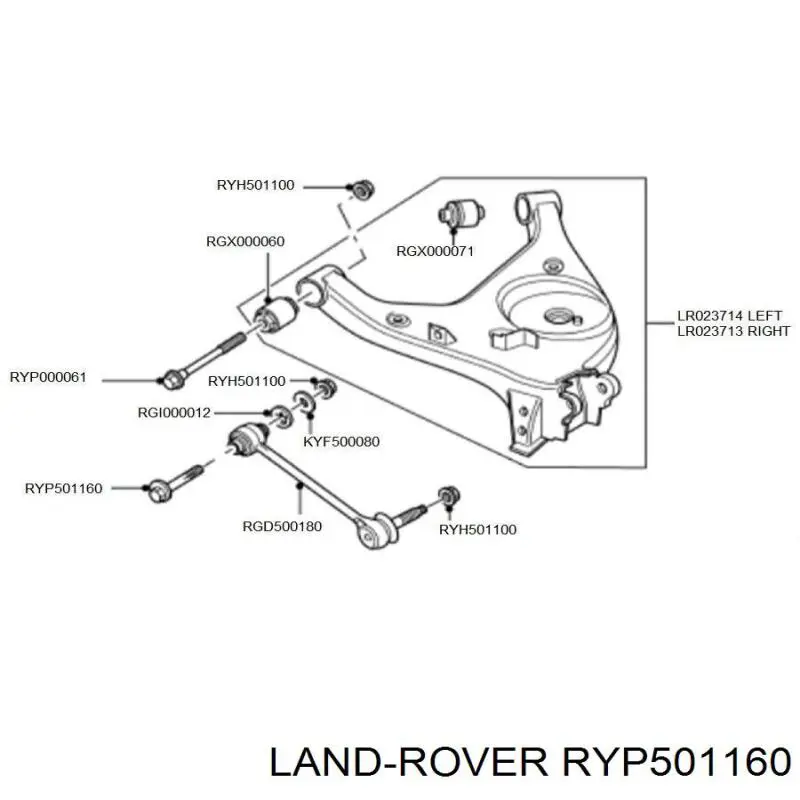 Болт кріплення заднього розвального важеля, внутрішній Land Rover Range Rover 3 (L322) (Land Rover Рейндж ровер)