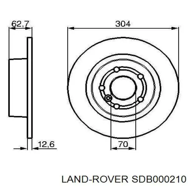 Купити SDB000210 Land Rover Диск заднього гальма