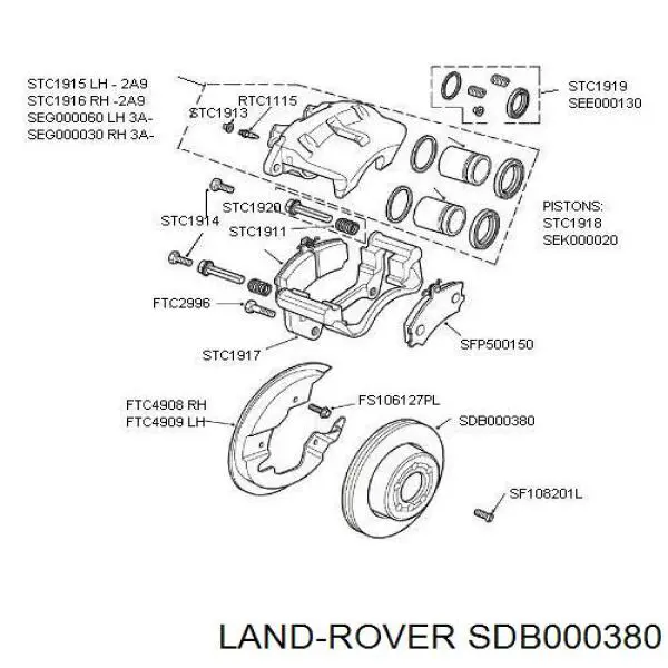 Купити SDB000380 Land Rover Ротор гальмівний