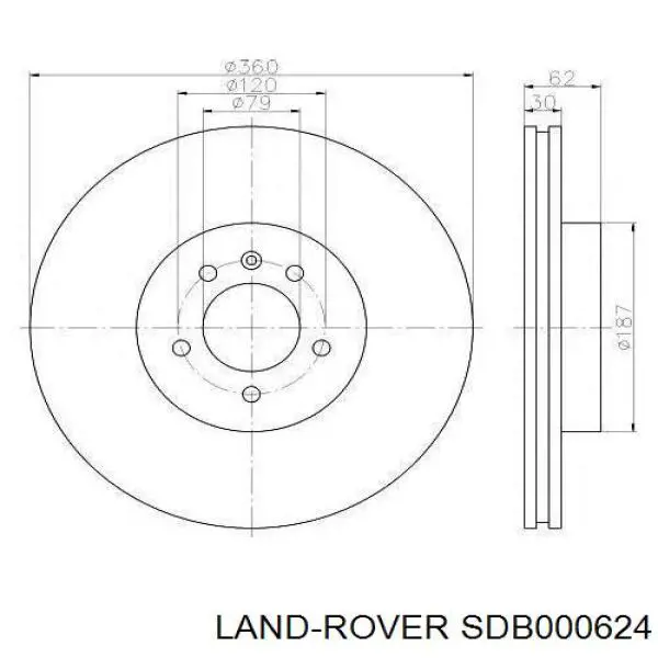 Купити SDB000624 Land Rover Ротор гальмівний