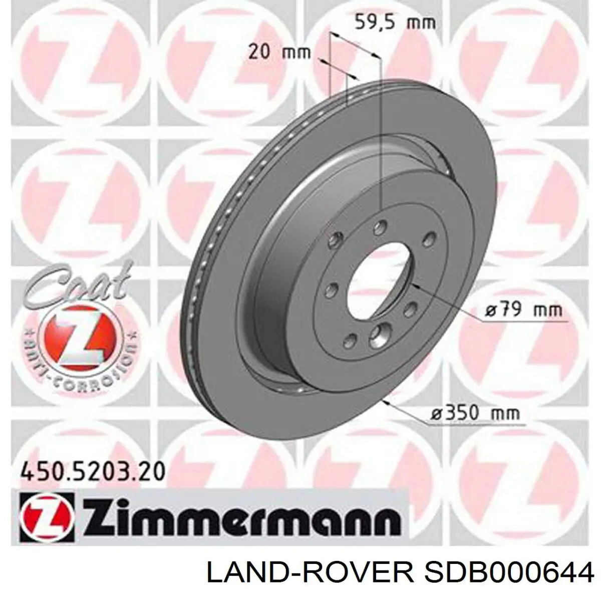 Гальмівні диски SDB000644 Land Rover