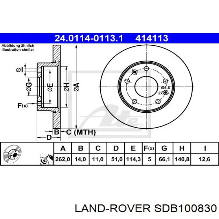 SDB100830 Land Rover Гальмо дискове переднє