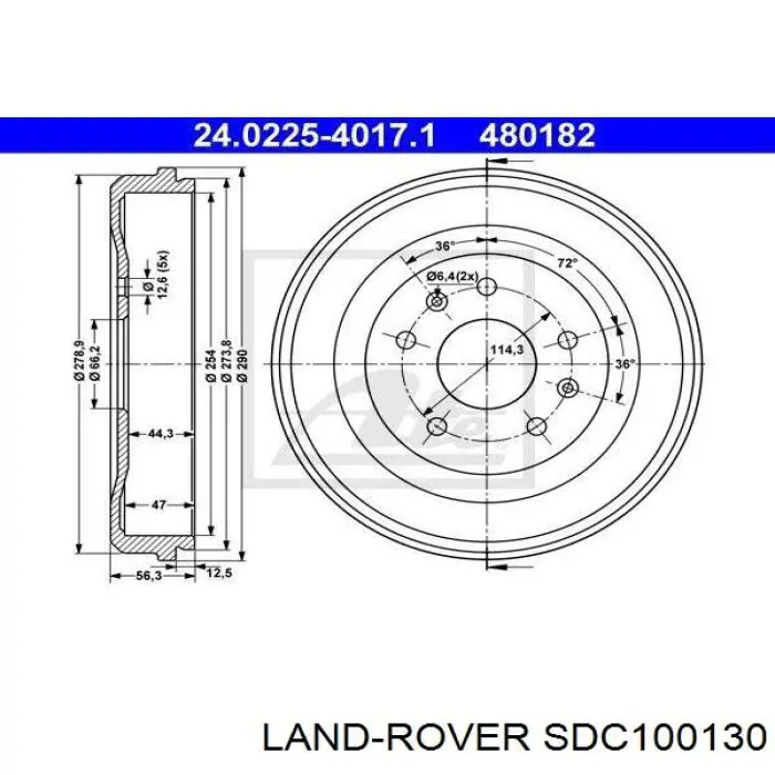 Барабан гальмівний задній Land Rover SDC100130