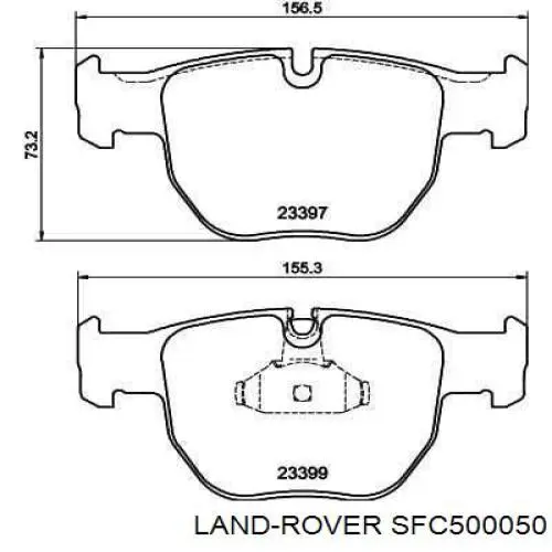 Передні тормозні колодки SFC500050 Land Rover