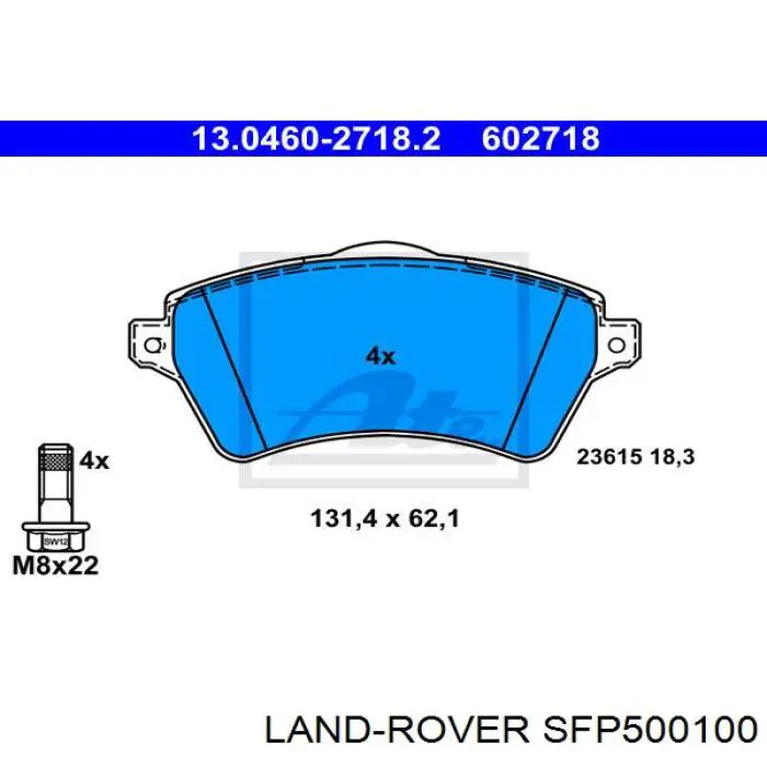 SFP500100 Land Rover Передні гальмівні колодки