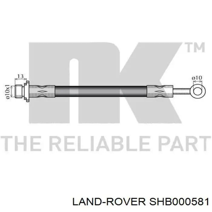 Шланг гальмівний передній Land Rover SHB000581 ціна, від 15.60 USD