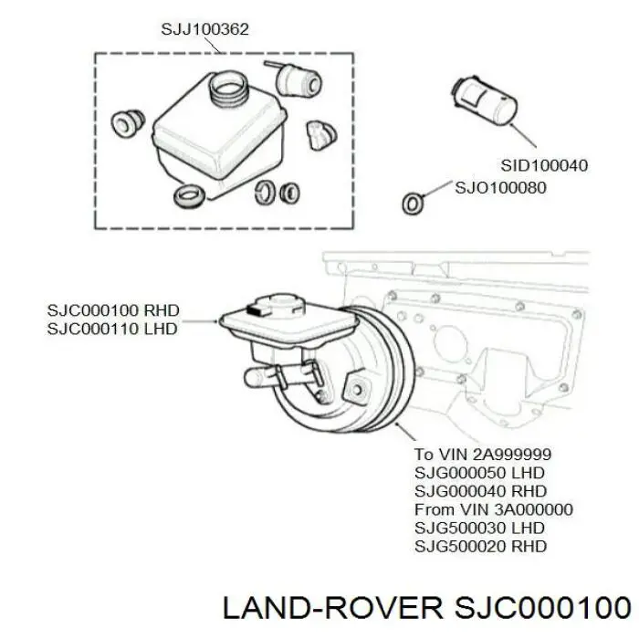  Циліндр гальмівний, головний Land Rover Discovery 2