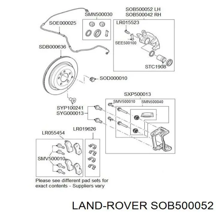 Купити SOB500052 Land Rover Супорт задній лівий