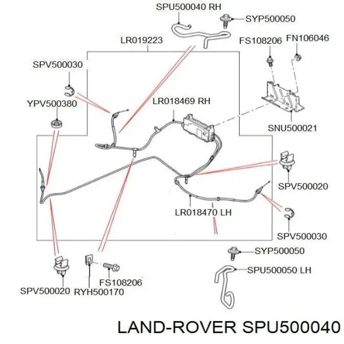 Кронштейн троса ручника Land Rover SPU500040 ціна, від 67.35 USD