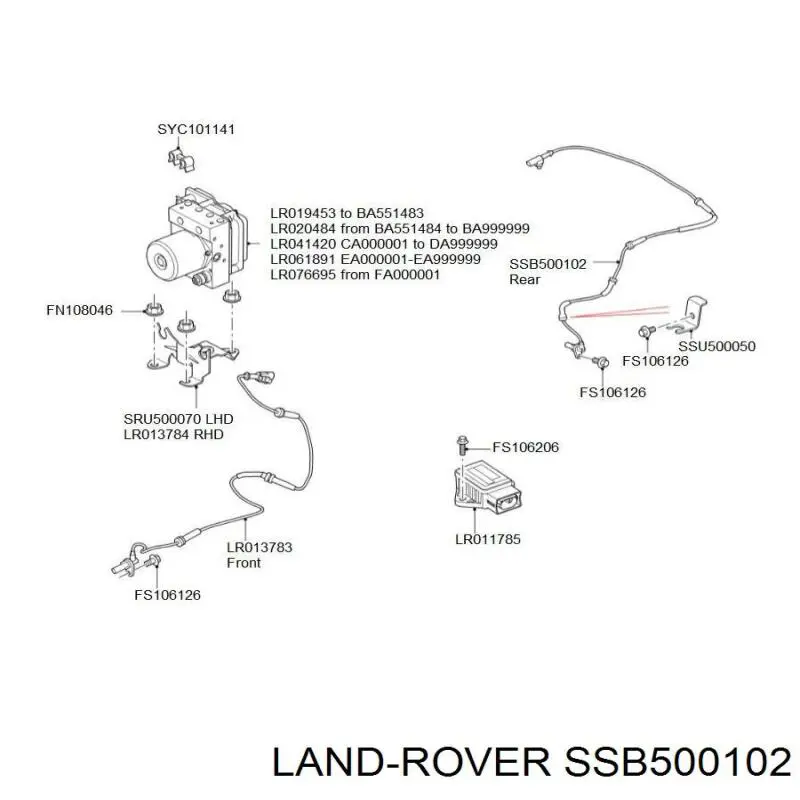 Датчик АБС (ABS) задній Land Rover SSB500102 ціна, від 8.87 USD