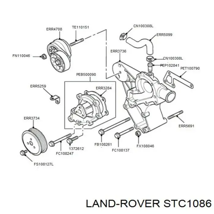 Купити STC1086 Land Rover Насос охолоджуючої рідини