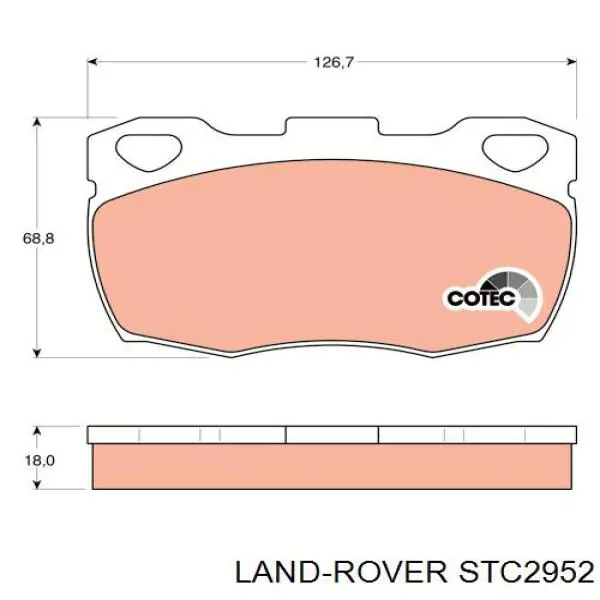 Передні тормозні колодки STC2952 Land Rover