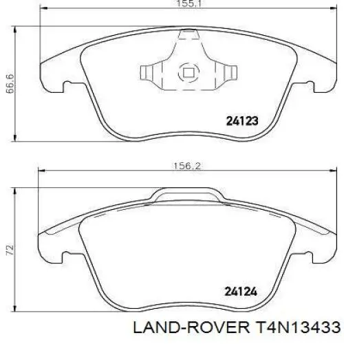 Колодки гальмівні передні, дискові T4N13433 Land Rover