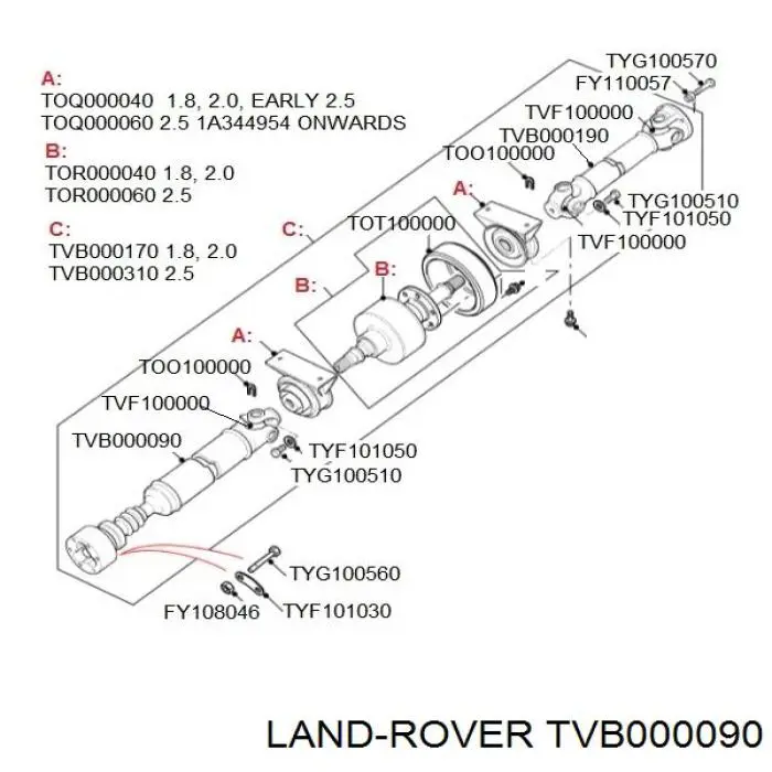 Купити FTC5428 Allmakes Вал карданний задній, передня частина