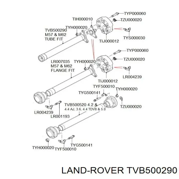 Вал карданний, передній Land Rover Range Rover 3 (L322) (Land Rover Рейндж ровер)