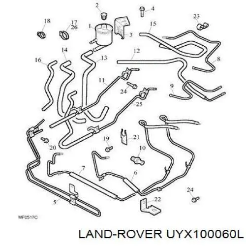 Кільце ущільнювача штуцерів рульової рейки Land Rover LR020211 ціна, від 4.41 USD