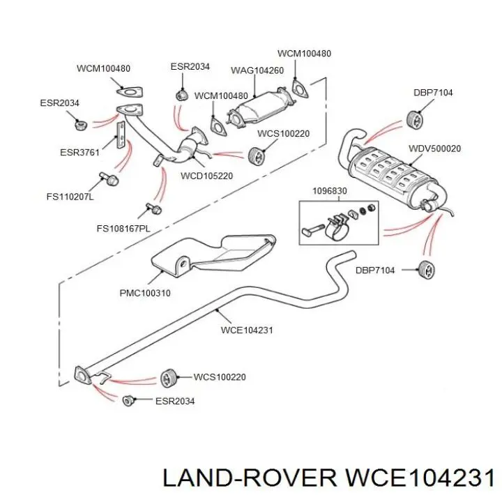 Глушник Land Rover WCE104230 ціна, від 32.81 USD