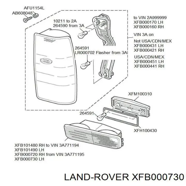 Купити XFB000730 Land Rover Ліхтар заднього бампера, лівий