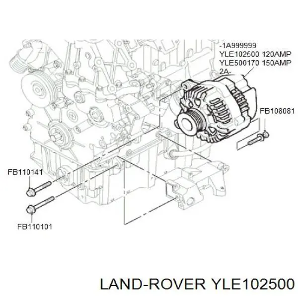 YLE102500LE Land Rover генератор