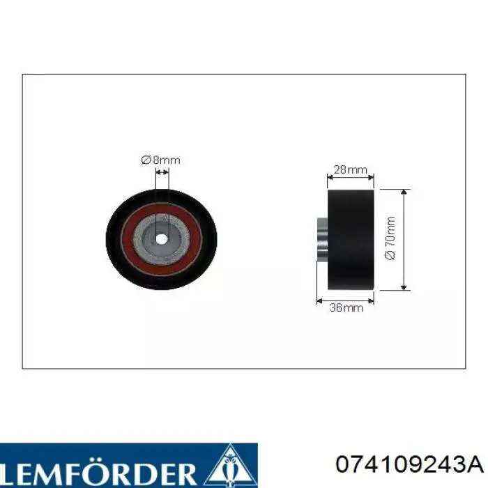 Ролик ременя ГРМ, паразитний 074109243A Lemforder