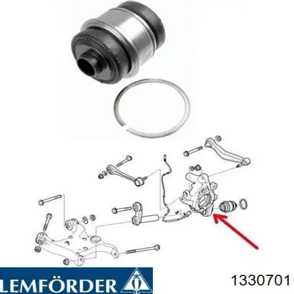 Сайлентблок заднього кулака Lemforder 1330701