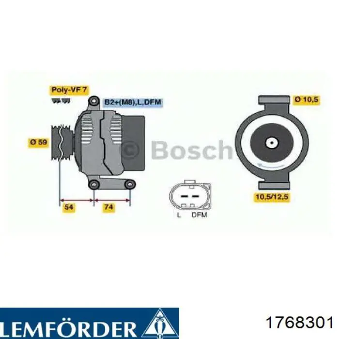 Сайлентблок переднього важеля 1768301 Lemforder