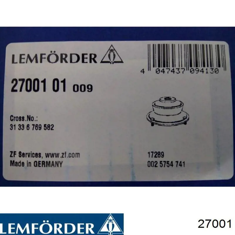 Опора стійки амортизатора переднього Lemforder 27001 ціна, від 24.30 USD