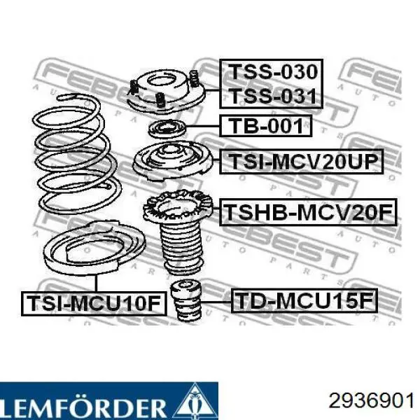 Опора амортизатора переднього правого Lemforder 2936901