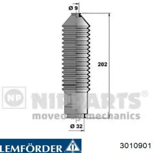 Купити 15580 Lemforder Пильник рульового механізму/рейки, правий