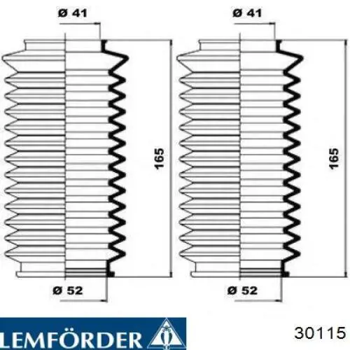 30115 Lemforder пильник рульового механізму/рейки