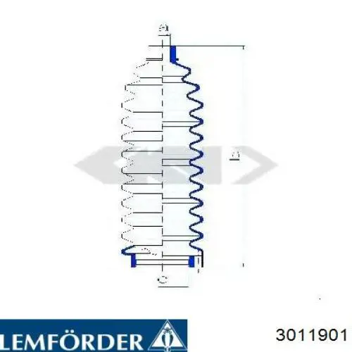 Купити 3011901 Lemforder Пильник рульового механізму/рейки, правий