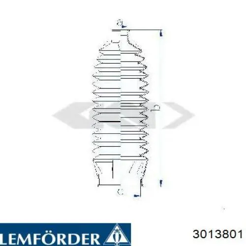 Пильник рульової рейки 3013801 Lemforder
