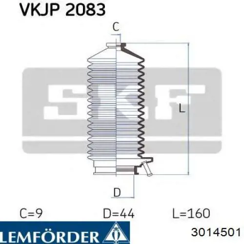 Пильник рульового механізму/рейки, правий Lemforder 3014501 ціна, від 6.07 USD