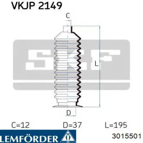 Пильник рульової тяги Lemforder 3015501 ціна, від 6.62 USD