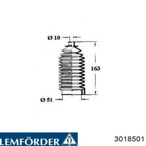 3018501 Lemforder пильник рульового механізму/рейки, правий