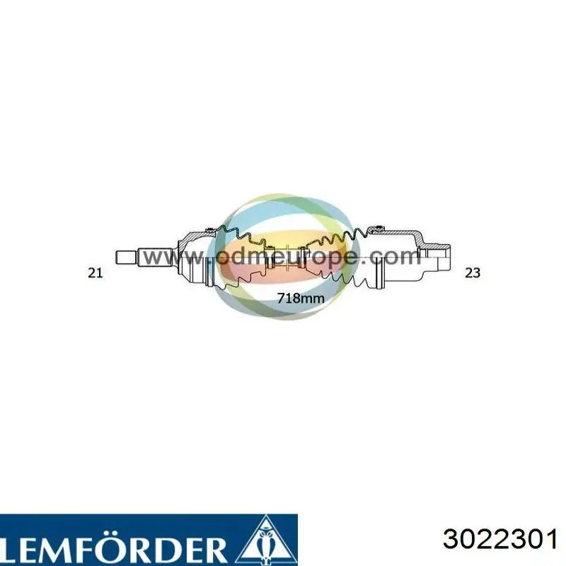 Пильник рульового механізму/рейки, лівий 3022301 Lemforder