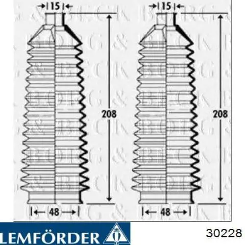 Пыльник рулевой LEMFORDER 30228