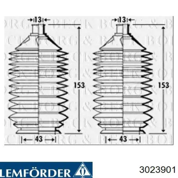 Пильник рульової рейки 3023901 Lemforder