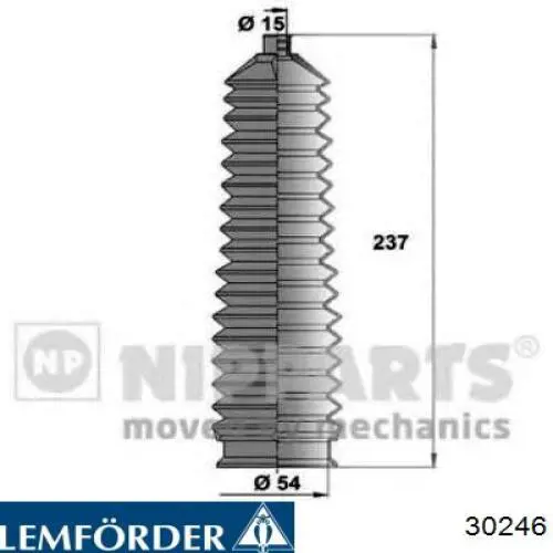 Пильник рульового механізму/рейки 30246 Lemforder