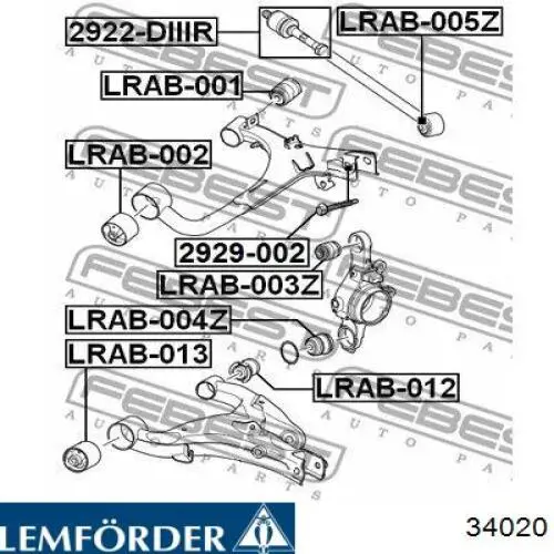 34020 Lemforder Сайлентблок задньої тяги