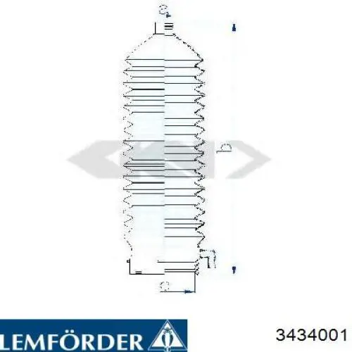 Пильник рульового механізму/рейки, правий Lemforder 3434001 ціна, від 14.01 USD