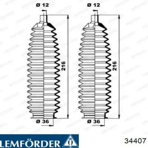 34407 Lemforder пильник рульового механізму/рейки