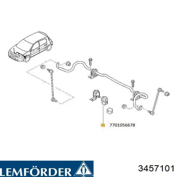 Купити 3457101 Lemforder Втулка стабілізатора переднього внутрішня